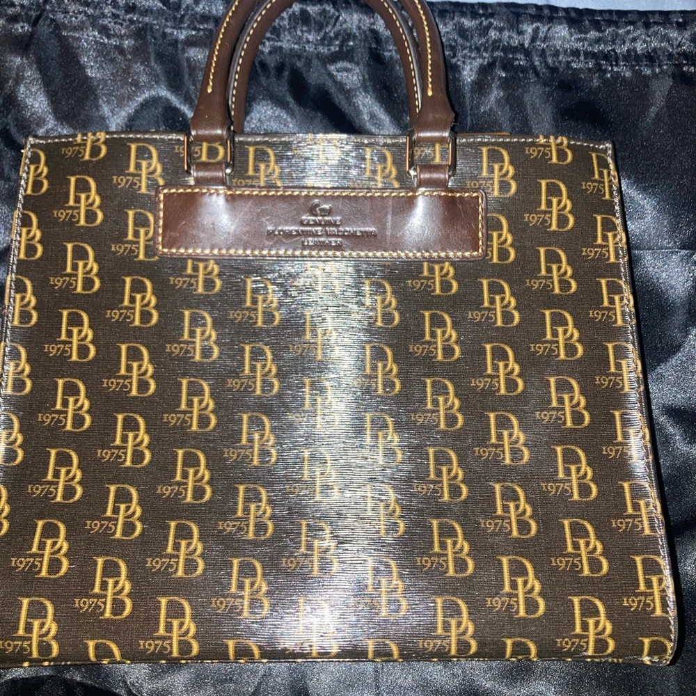 Dooney & Bourke Brown and Gold Signature Tote - Picture 7 of 16